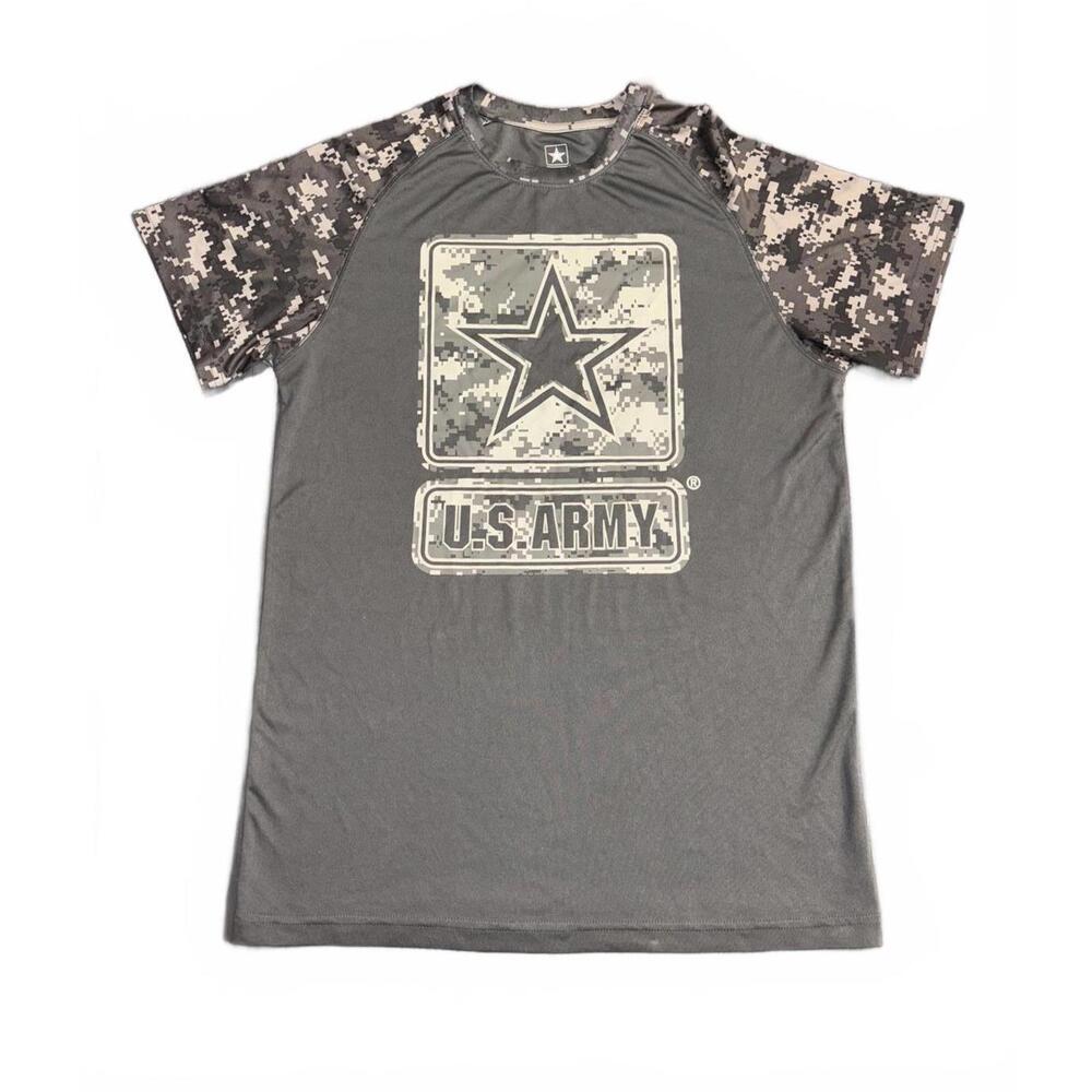 U.S. Army Graphic Digital T-Shirt - Camouflage Sleeves - Men’s Size Small 34/36‎